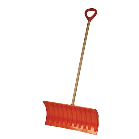 Emsco Group 25in Poly Pusher Snow Shovel with Wooden Handle 1280 2953